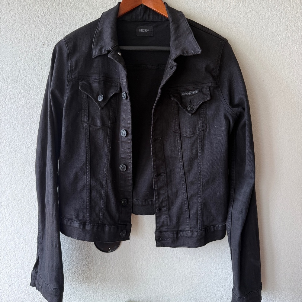 Hudson Black Denim Jean Jacket. Size M. Women's